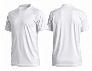 Clean White Short sleeve Polo Shirt Displayed Front and Back