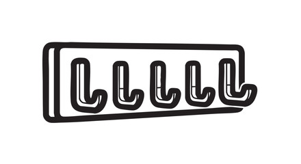 ## **3. Key holder wall mount outline vector**
