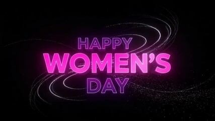 A stylish happy womens day greeting with glowing lights and elegant design - Powered by Adobe