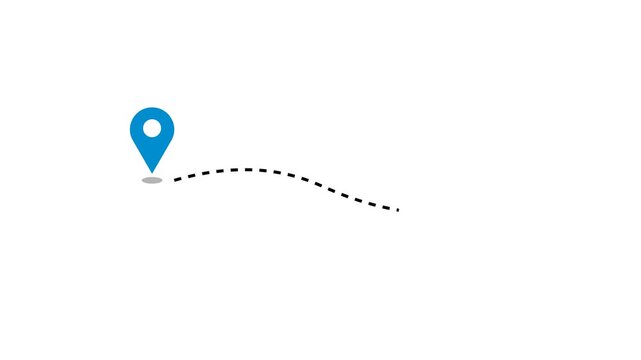 GPS location pointer animated and locator icon.Two location point,for navigation, direction, or travel themes.4k video