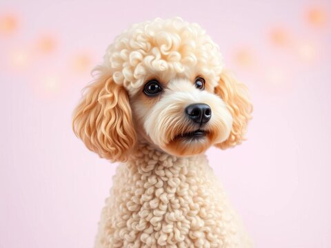Poodle, an elegant, intelligent dog with a distinctive curly coat, known for its hypoallergenic properties,  trainable,  animal