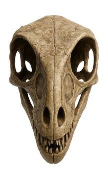 Early Eoraptor skull featuring an elongated snout and prominent eye sockets.