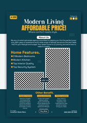 Modern real estate flyer template for affordable price and modern living