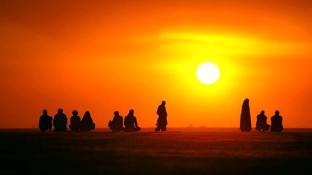 Folk musicians at Rann of Kutch salt desert, moonrise shimmer, India, Kutch, salt desert, folk music, culture, tradition, landscape, festival, with copy space