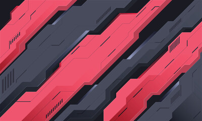 Futuristic Red and Dark Grey Geometric Tech Background