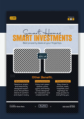 Real estate flyer template for smart homes and investments promotion