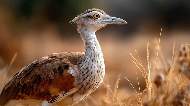 Great Indian Bustard sighting on arid grassland, conservation lens, India, bird, wildlife, grassland, endangered, conservation, nature, desert, with copy space