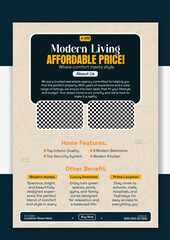 Modern real estate flyer template for affordable price and modern living