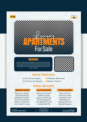 Luxury apartments for sale real estate flyer template for promotion