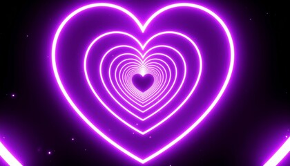 Neon Purple Heart Tunnel - A Romantic and Futuristic Design.