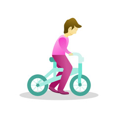 Young People Learn to Ride Bikes with Balance