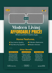 Modern real estate flyer template for affordable price and modern living
