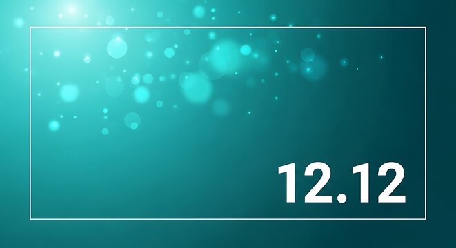 Abstract teal background with floating bokeh lights and the number 1212