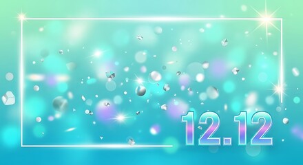Festive 1212 sale background with bokeh and confetti effect