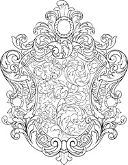 Elegant Scrollwork Emblem Decorative Ornament