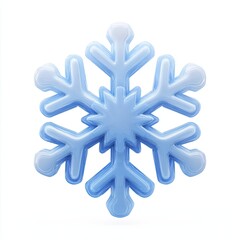 Fototapeta premium Light-blue, 3D snowflake against a white background