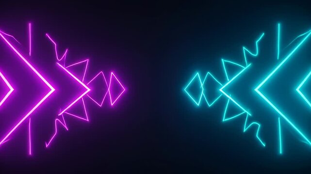 Neon Arrow Animation - A Vibrant Display of Directional Light.