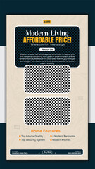 Modern living affordable price real property social media story template