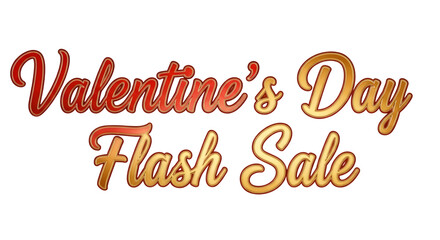 Valentines day flash sale text isolated on transparent background