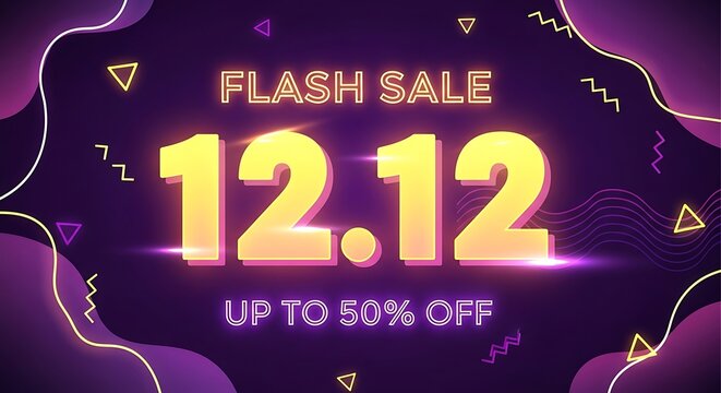 Flash sale 1212 up to 50% off promotional banner
