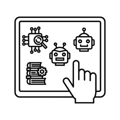 Exploring artificial intelligence, machine learning, and automation with interactive digital display interface