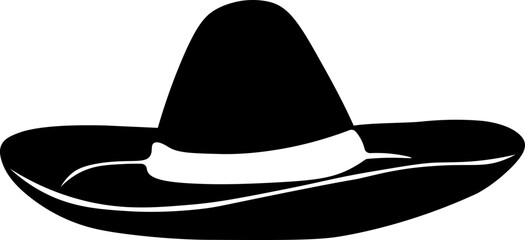 Hat Icon , black cowboy hats, western style hat , Vector illustration !