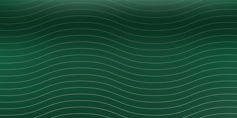 Abstract dark green gradient waves line background.