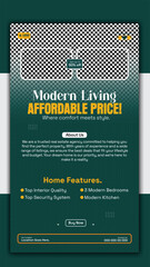 Modern living affordable price real property social media story template