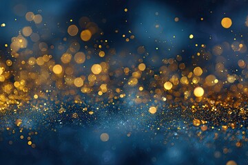 Abstract bokeh background of gold and blue