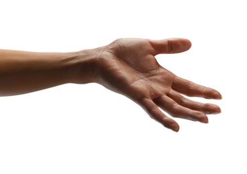 Woman's Hand Reaching Out isolated on a transparent background
