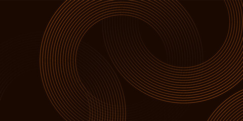 Brown gold lines circle on dark background.