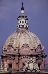 Fototapeta premium The dome of the church of Santi Luca e Martina in Rome Italy during 1990s.