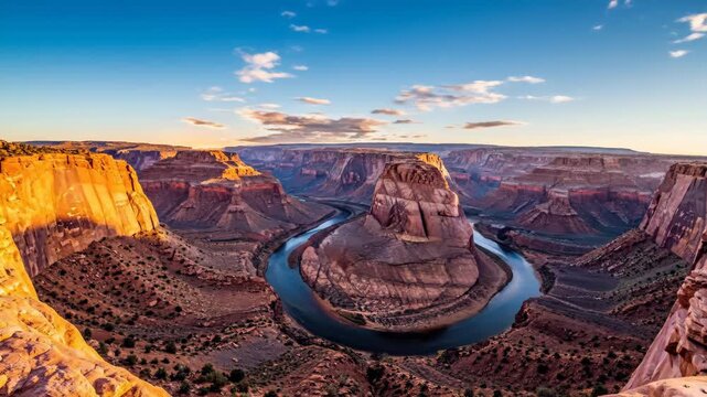 Horseshoe Bend at Sunset - This video shows the iconic Horseshoe Bend, a horseshoe-shaped incised meander of the Colorado River.