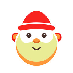 Cute cartoon character with a red hat and black mask isolated on transparent background