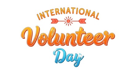 International volunteer day with colorful text
