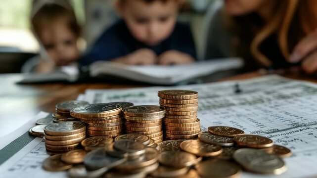 Family finance view: household earnings, ledger estimate, planning allocation, wallet deficit, forecast dividend, paycheck expenditure, investment allowance, accounting purse, mortgage revenue