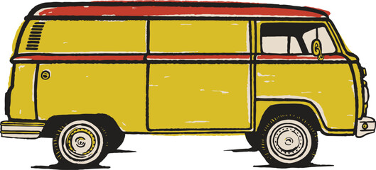 old yellow van