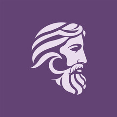 God Poseidon Trident Logo Illustration