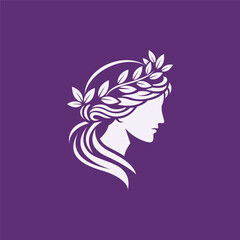 Simple Goddess Athena Face Logo