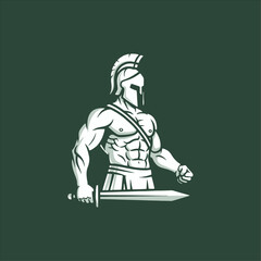 Spartan Gladiator logo Vector Illustration