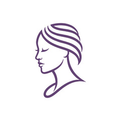 Stylized beauty face woman logo
