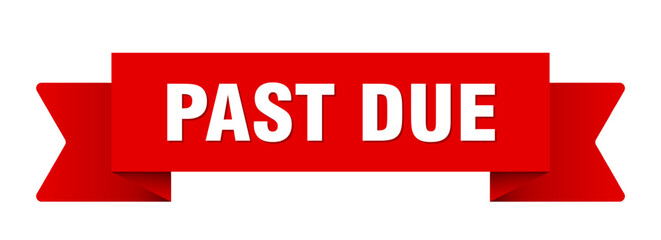 past due ribbon isolated on transparent background. past due ribbon