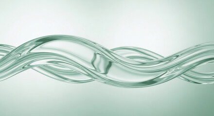 Intertwined strands of clear liquid forming a wavelike structure