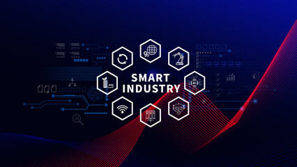 Smart industry, automation and optimisation concept on virtual. Business and modern technology concept, Future of manufacturing innovation. not ai
