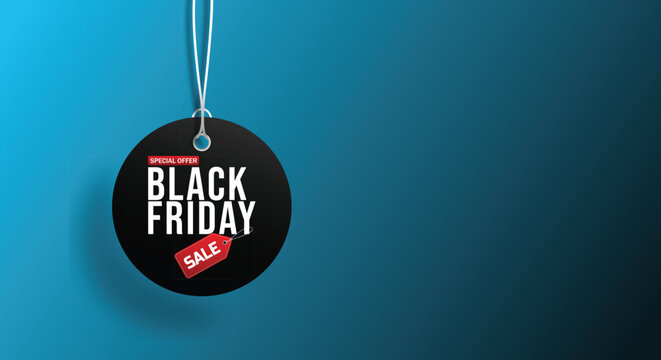 Black friday sale promotion tag banner design template for marketing and advertising campaign offer discount