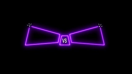 Versus Animation, Vs text fire Animation, versus match Animation. VS versus bars neon animated versus vs bars neon multiplayer coop team with smoky black background 4k looping
