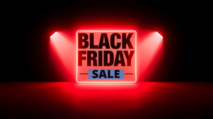 Vibrant dynamic glowing Black Friday sale flyer illuminated Red lights