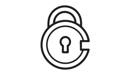 Vector line art illustration of an open padlock, symbolizing broken security, vulnerability, or unauthorized access. This icon represents digital protection concepts