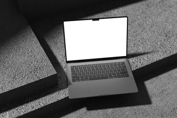 Industrial Workspace Laptop Mockup for showcasing your design to clients