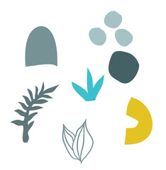 set of four leaf silhouettes